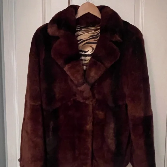 Genuine red Rabbit fur jacket - Picture 1 of 7
